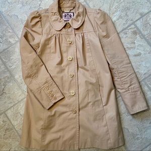 Juicy Couture delightful ruffle back trench coat